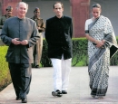 Prince Hussain with Hazar Imam and Princess Zahra during visit to India